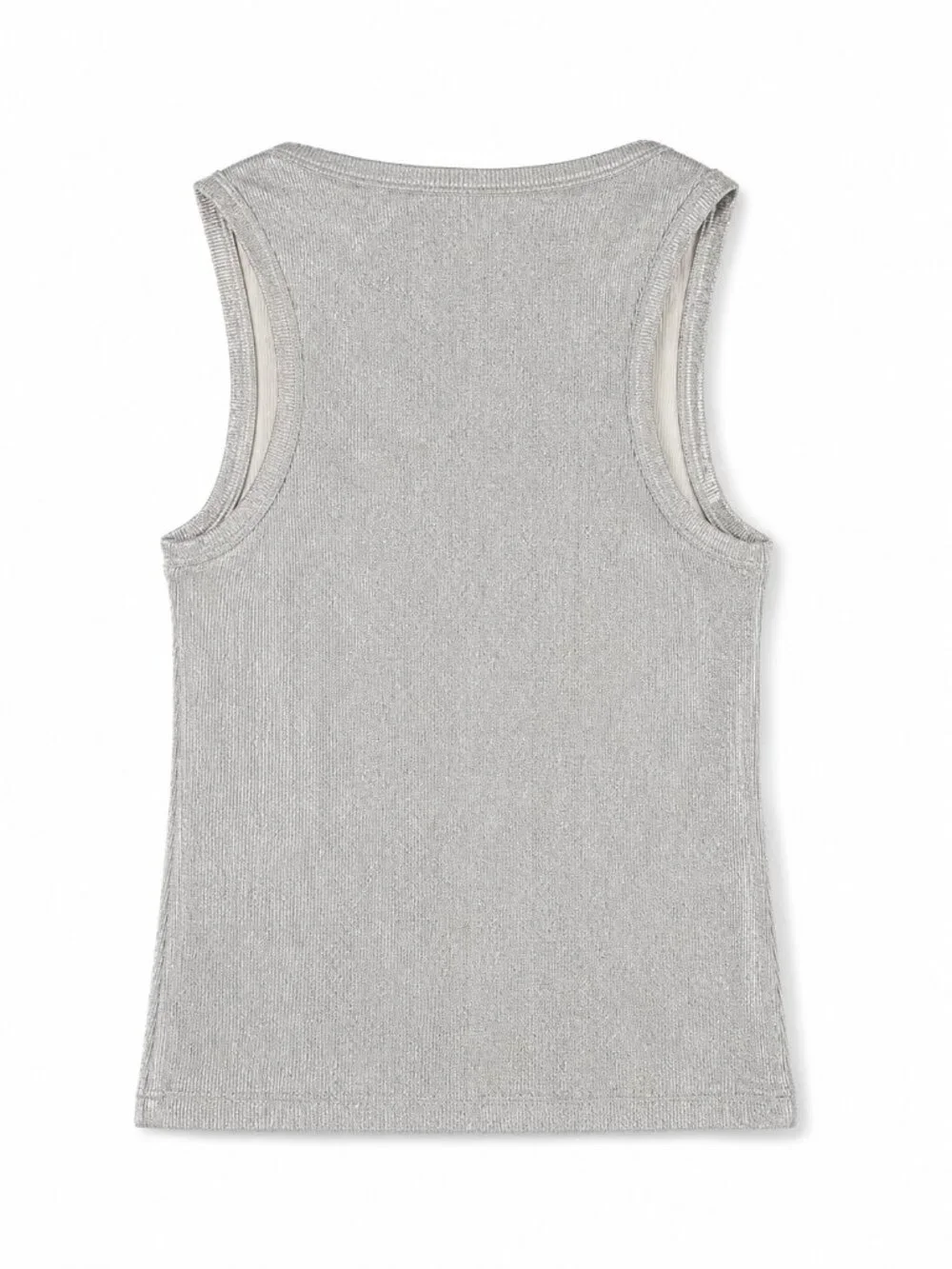 Zara Metallic Ribbed Tank Top - Size S - Picture 2 of 4